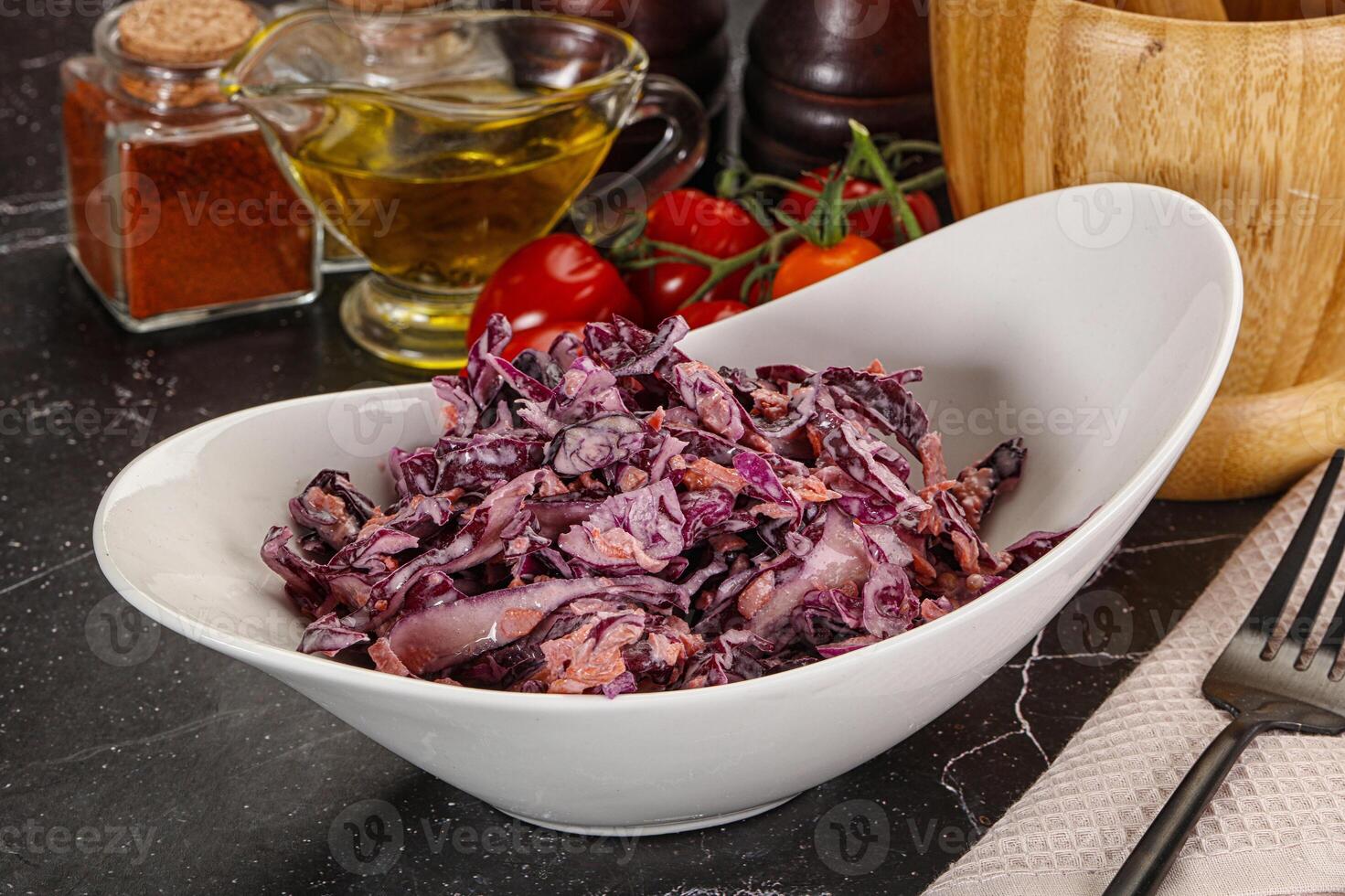 Coleslaw salad with cabbage and carrot photo