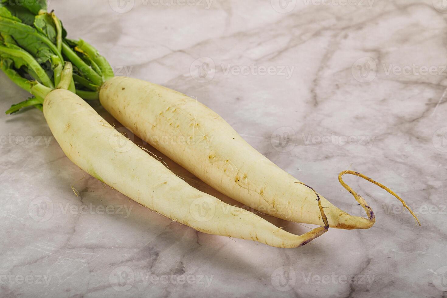 Raw ripe organic Daikon root photo