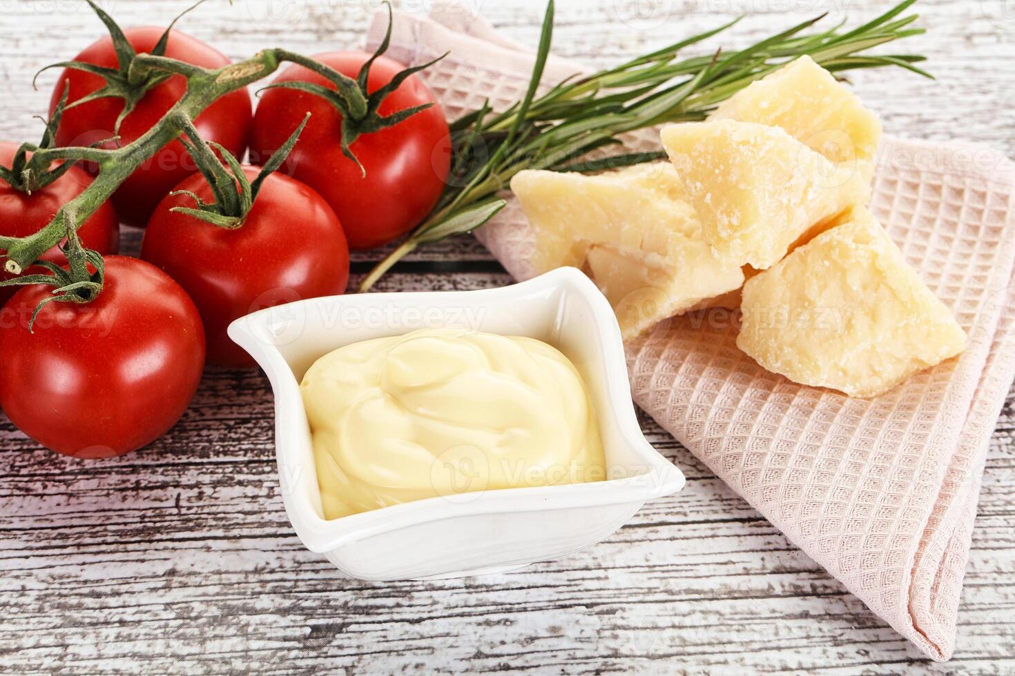Cheese sauce in the bowl photo