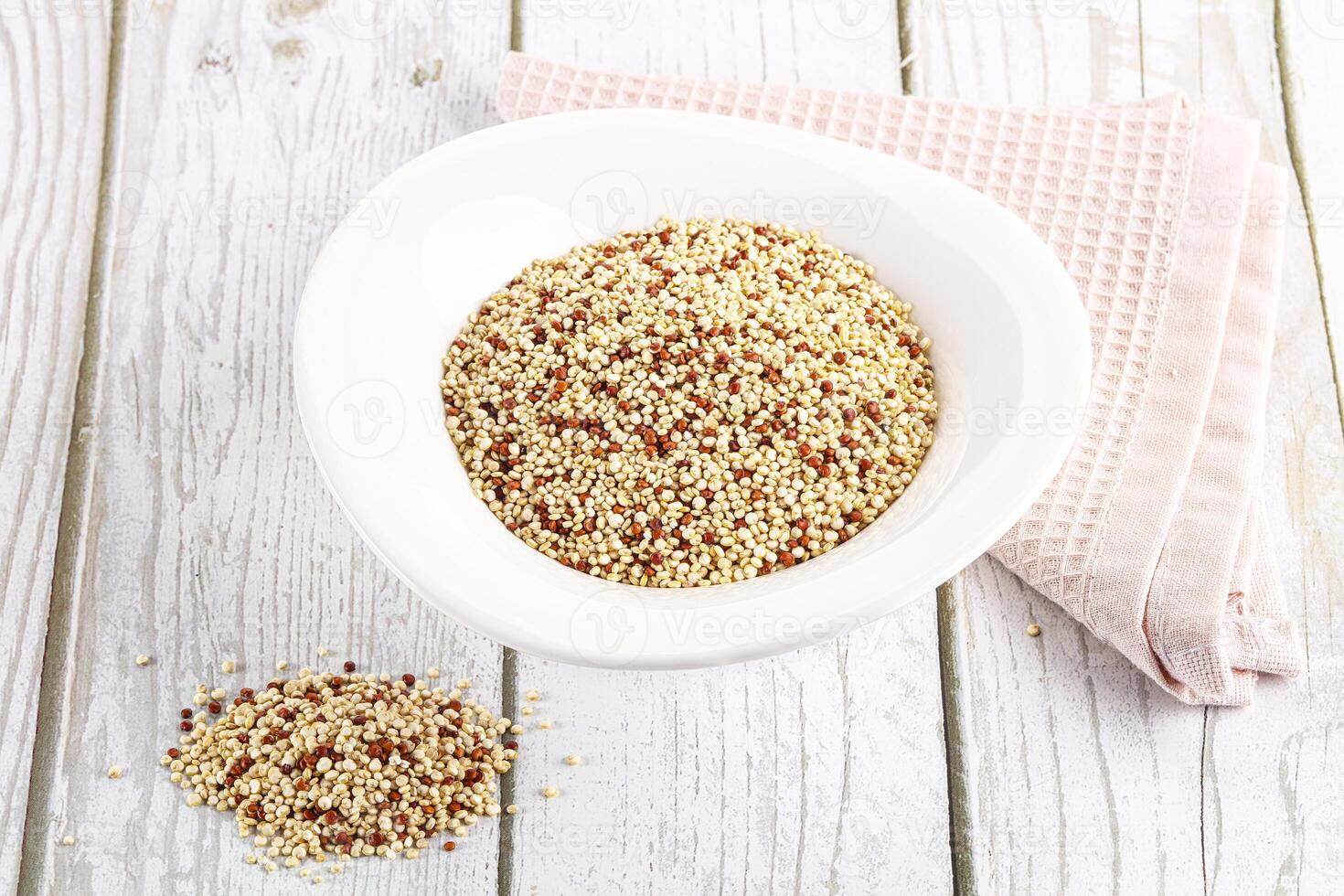 Raw dry quinoa cereal grain photo