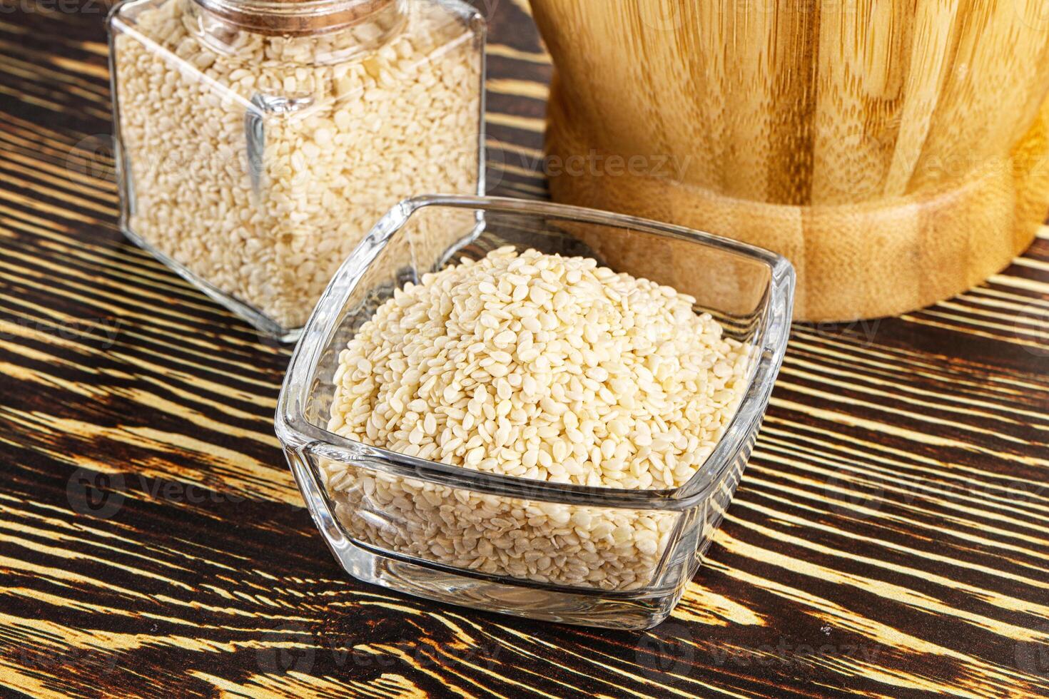 Sesame seeds heap in the bowl photo