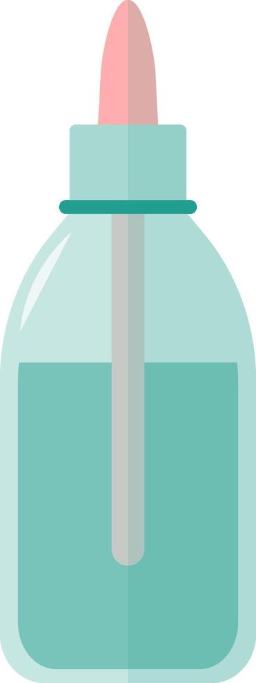 Glass bottle with facial serum flat illustration vector