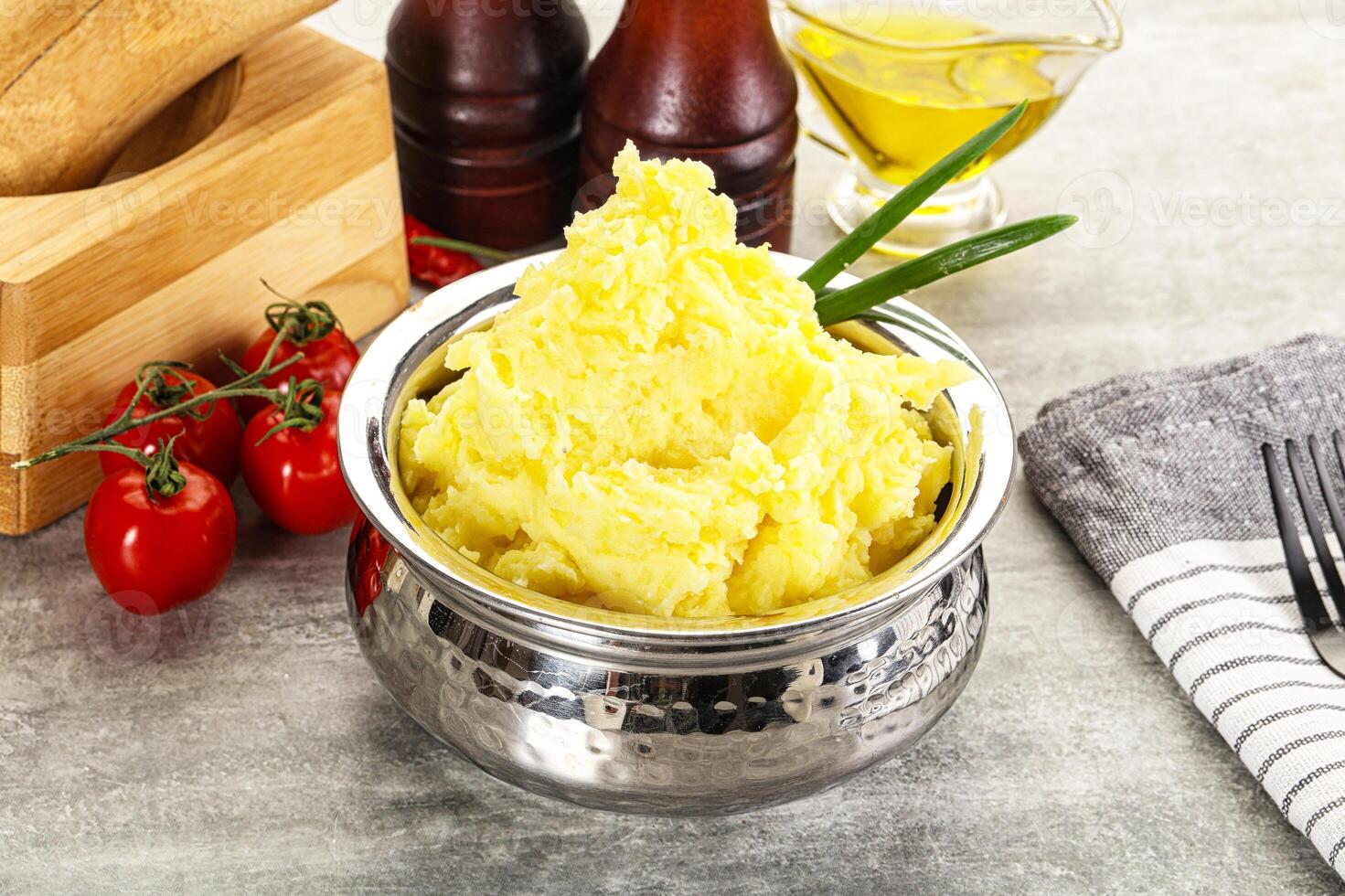 Mashed potato Puree with butter photo