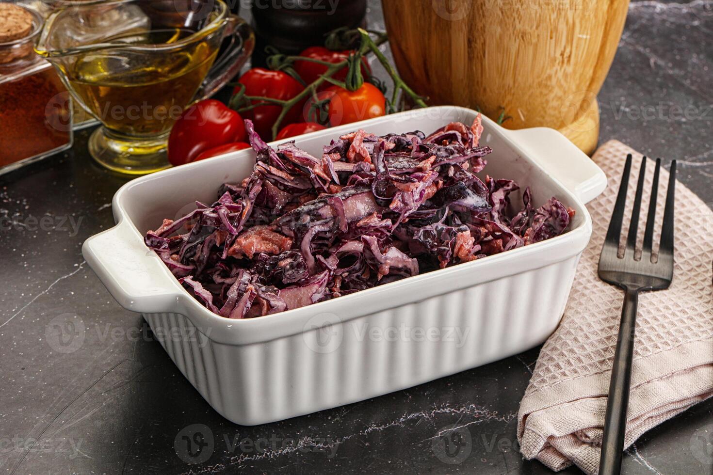 Coleslaw salad with cabbage and carrot photo
