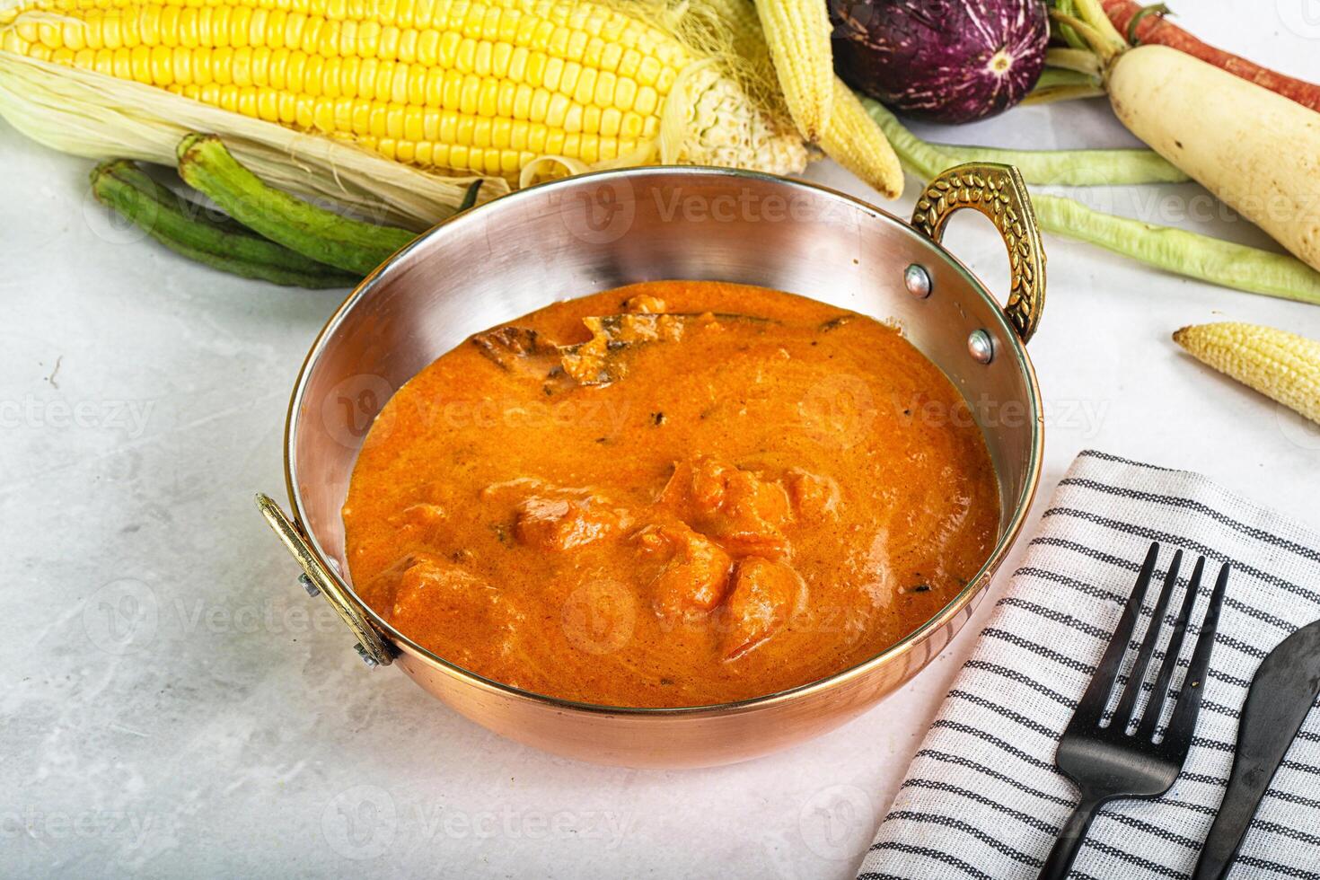 Indian cuisine - spicy prawn masala photo