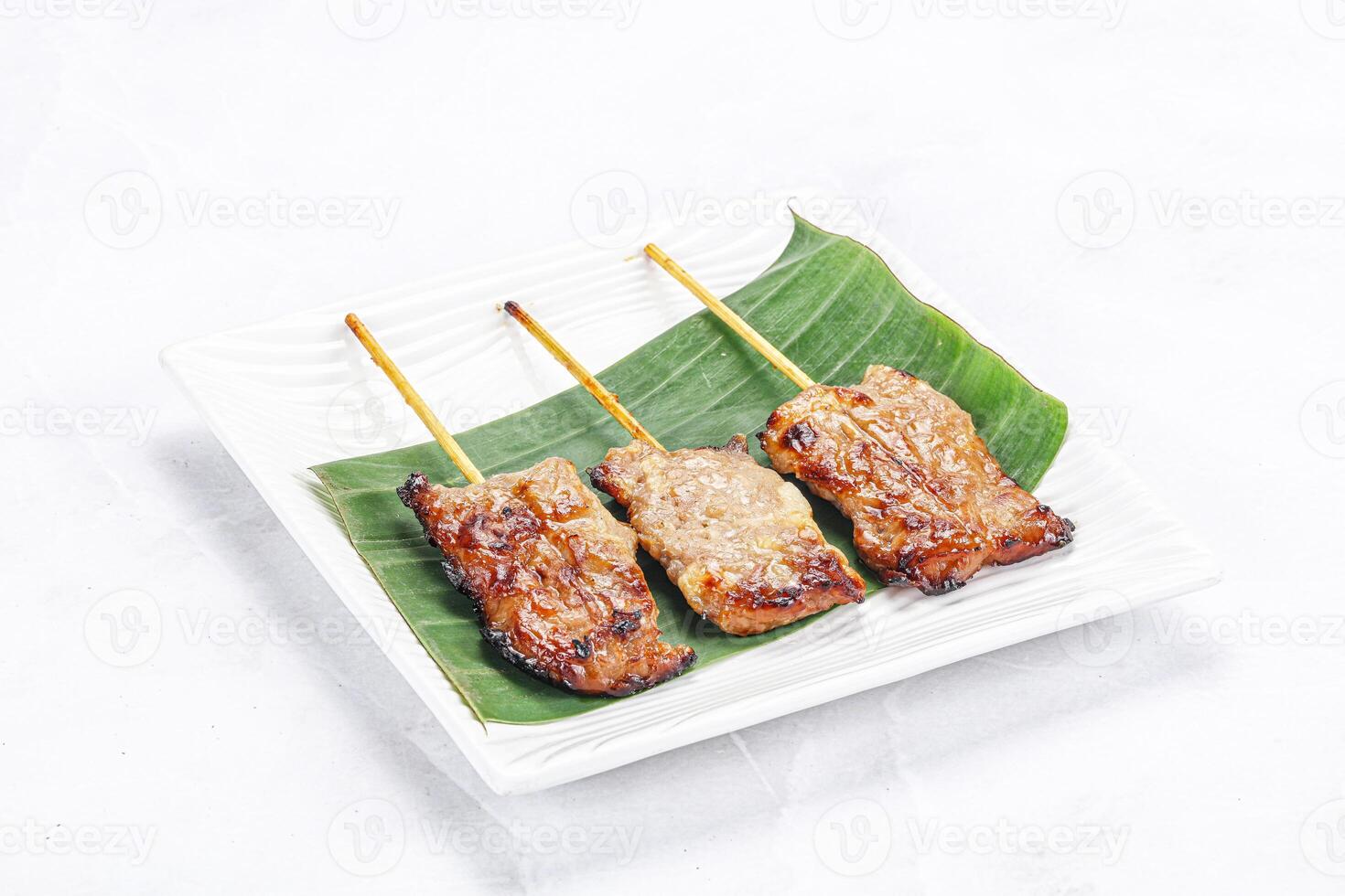 Thai cuisine - grilled pork skewer photo