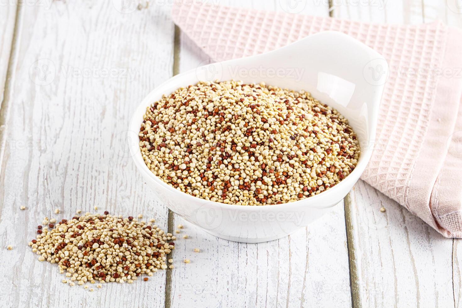Raw dry quinoa cereal grain photo