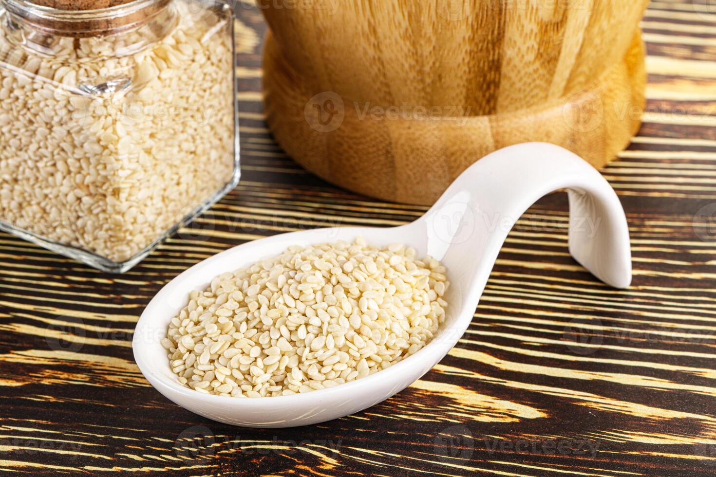 Sesame seeds heap in the bowl photo