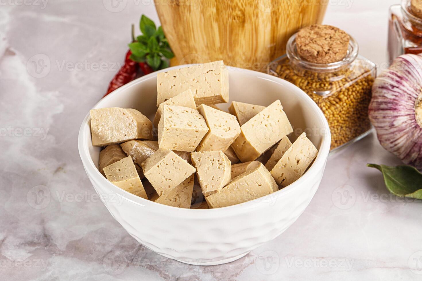 Vegan cuisine - organic tofu cheese photo