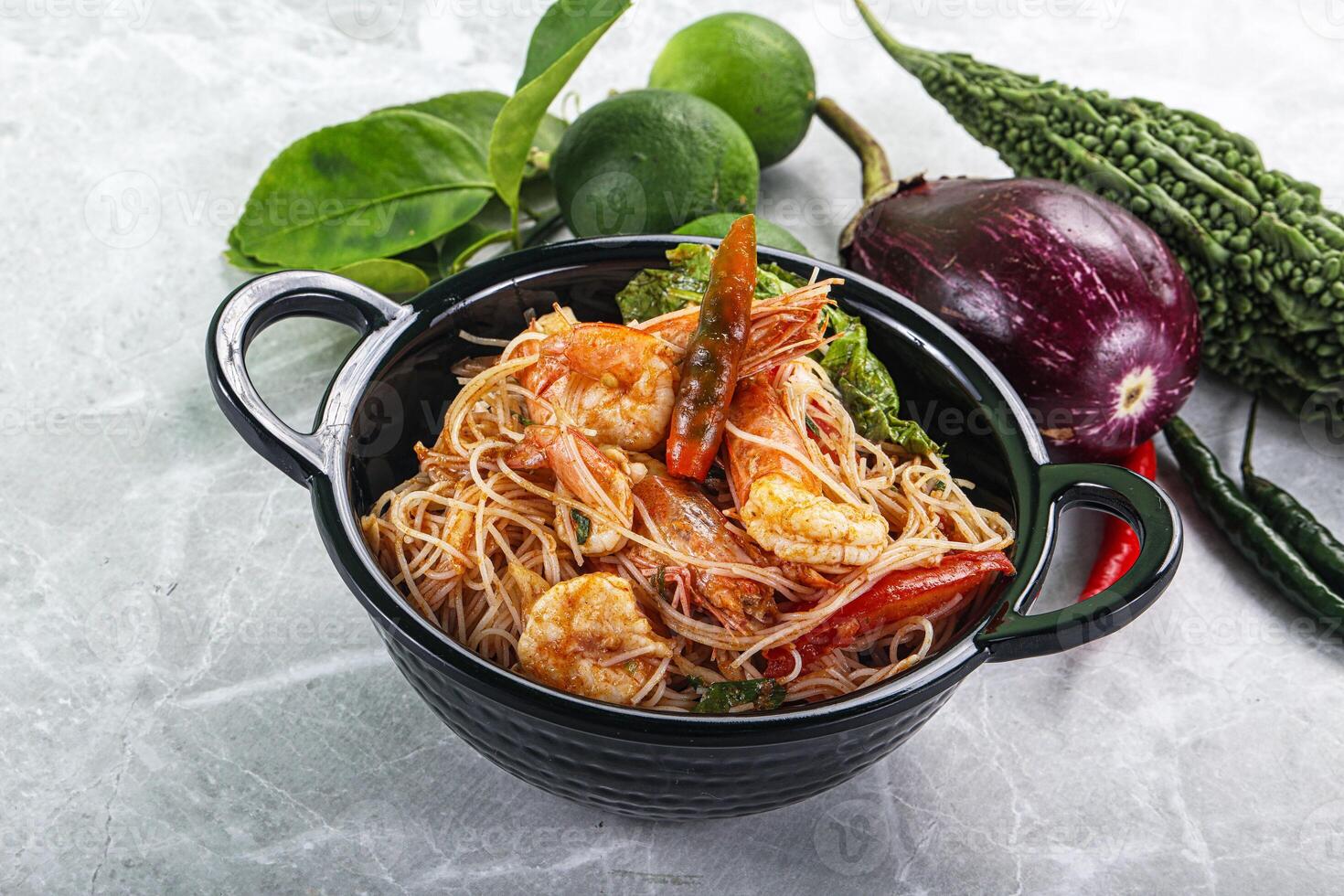 Thai Spicy Vermicelli Salad with Prawns photo