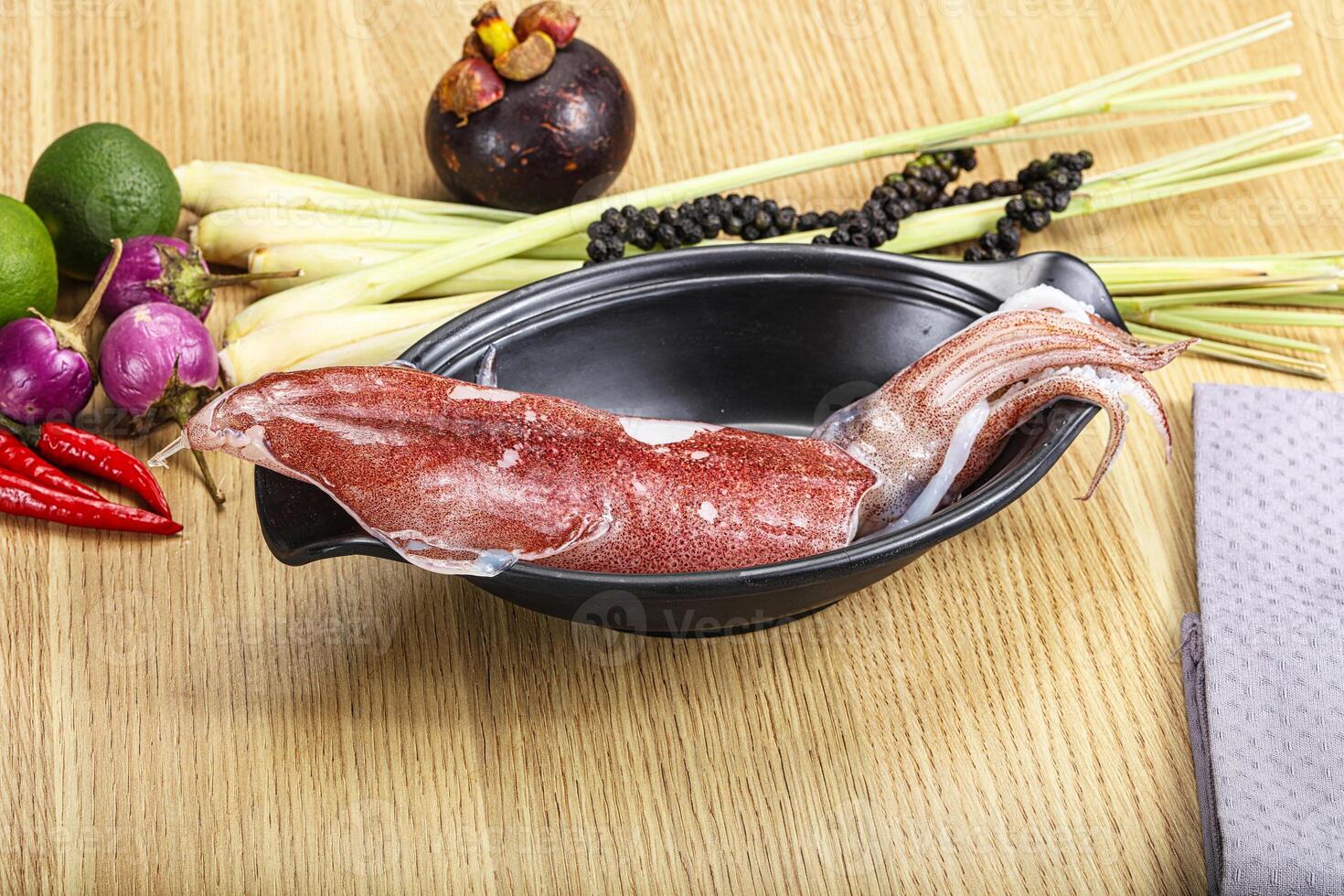 Raw fresh squid for cooking photo