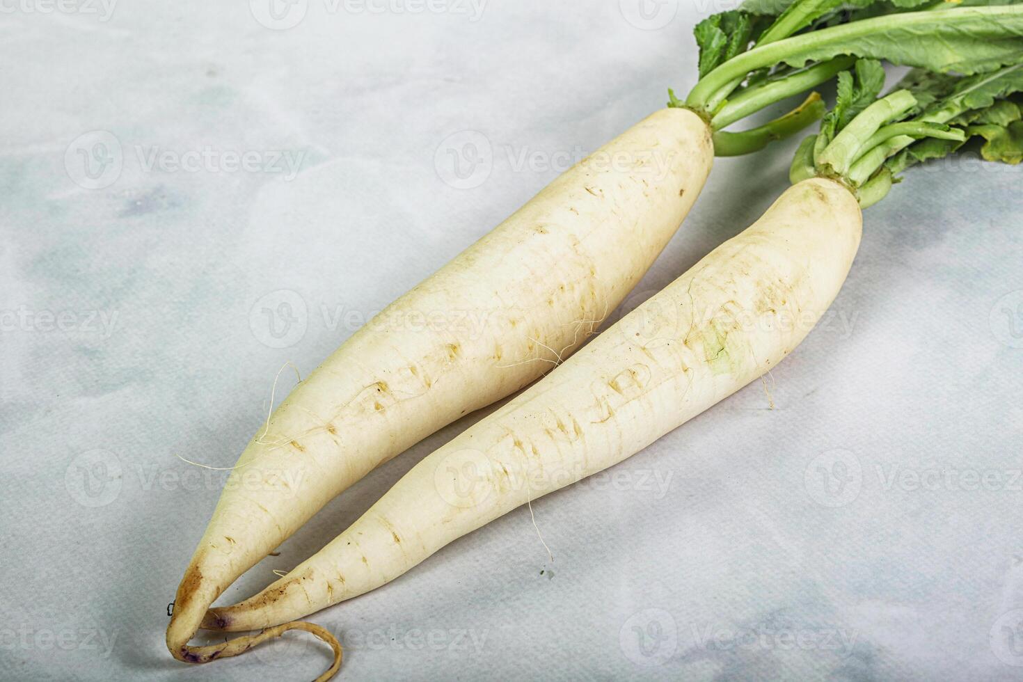 Raw ripe organic Daikon root photo