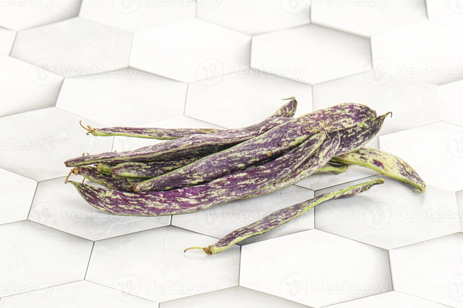 Raw green bean string heap photo