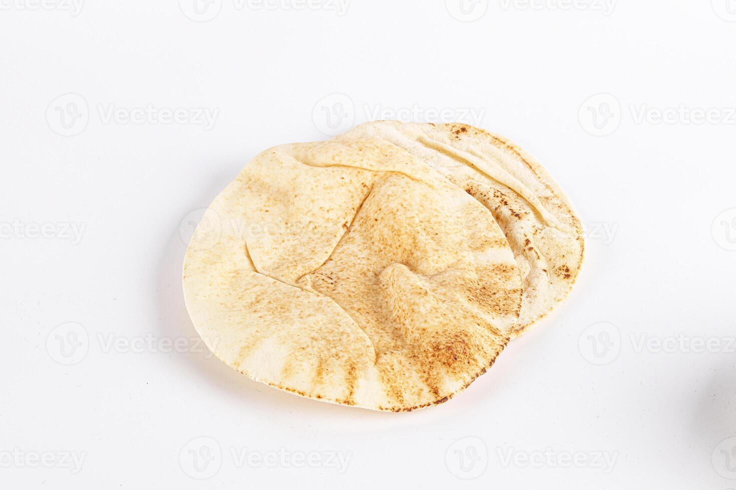 Traditional eastern round pita bread photo
