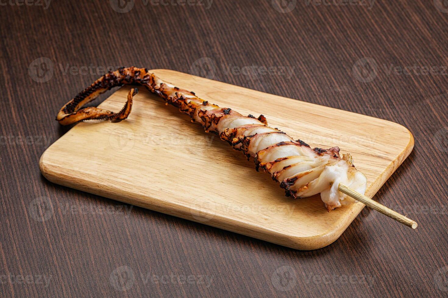 Delicous tasty Grilled octopus tentacle photo