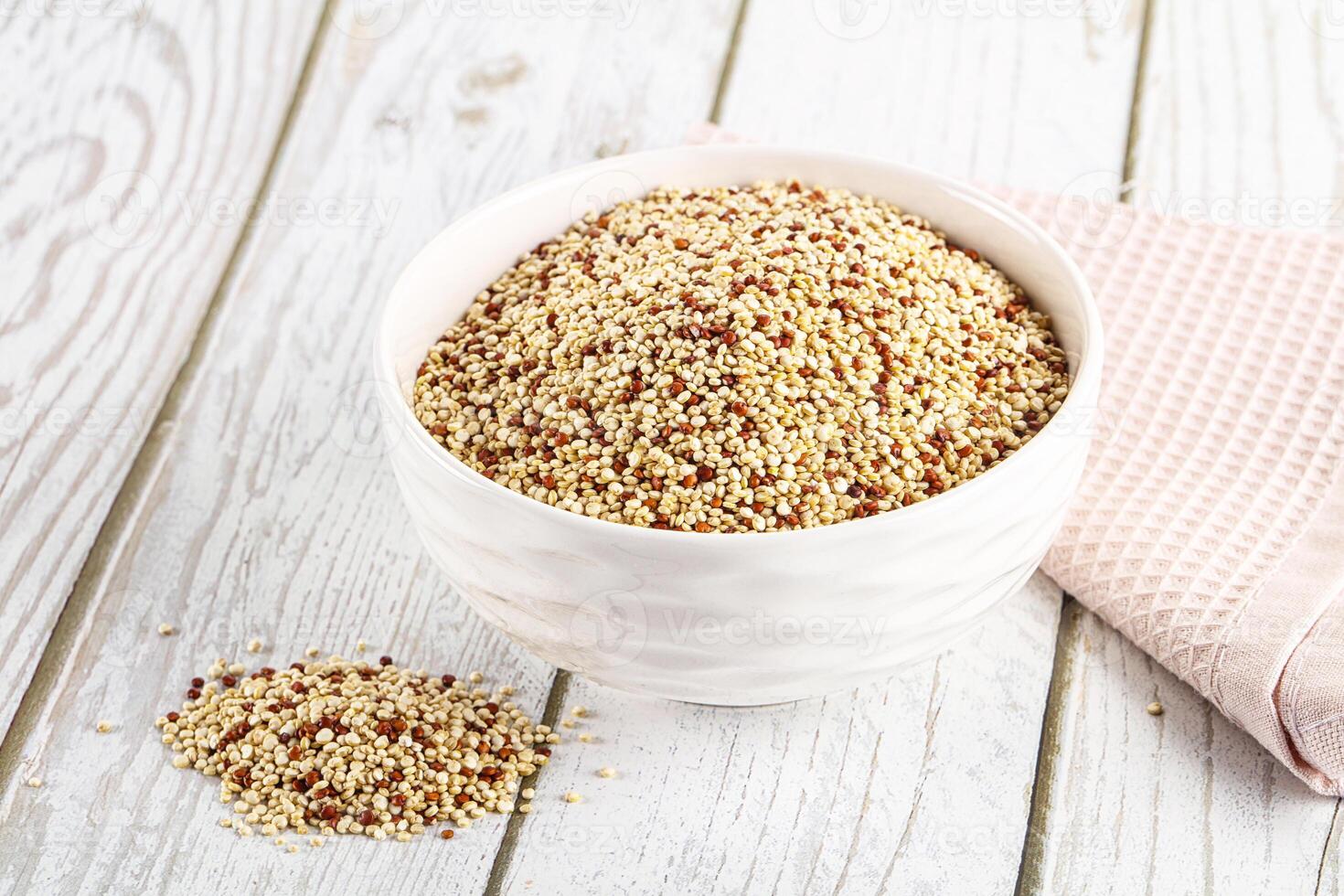 Raw dry quinoa cereal grain photo