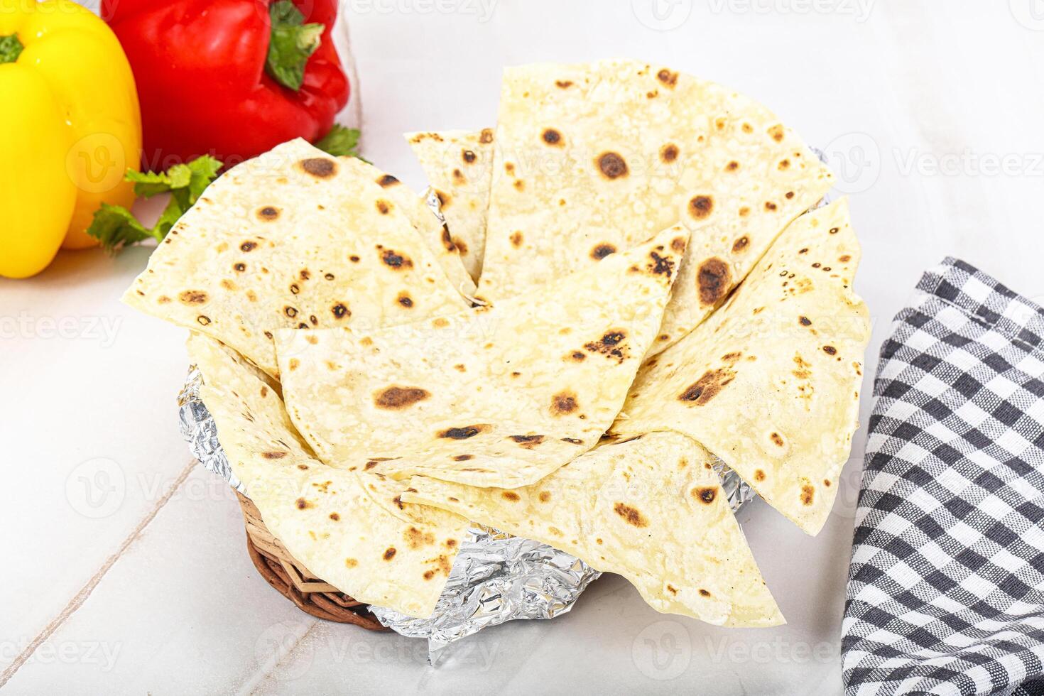 Indian cuisine tandoori bread naan photo