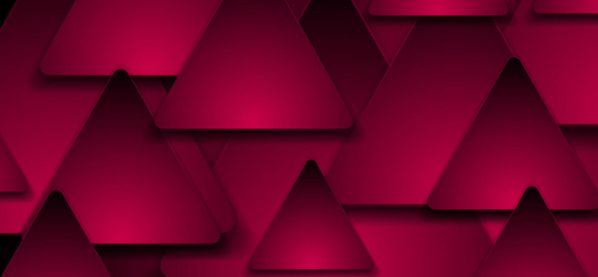 Vibrant pink triangles geometric abstract background vector
