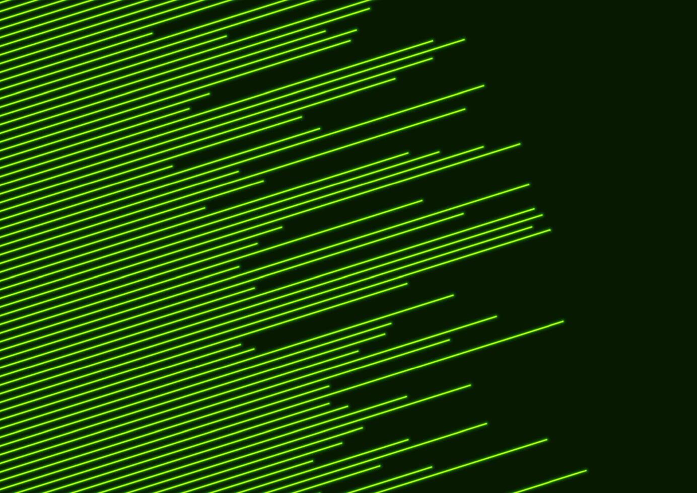 Green glowing neon lines abstract tech minimal background vector