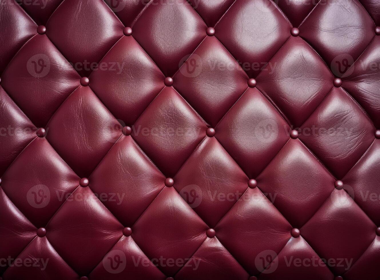 Close-up of purple leather upholstery with tufted buttons photo