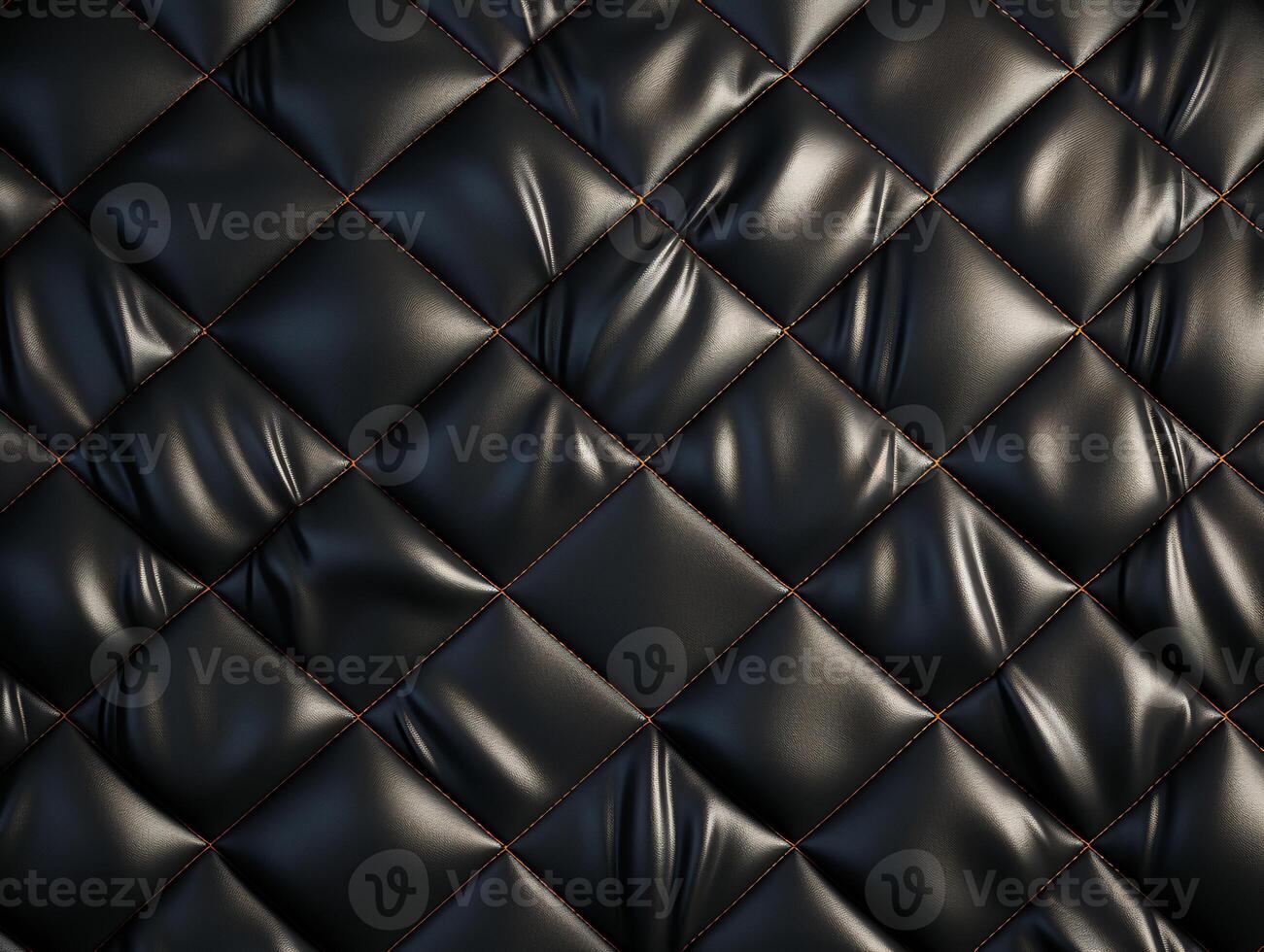 Black leather background adorned with intricate gold floral patterns photo