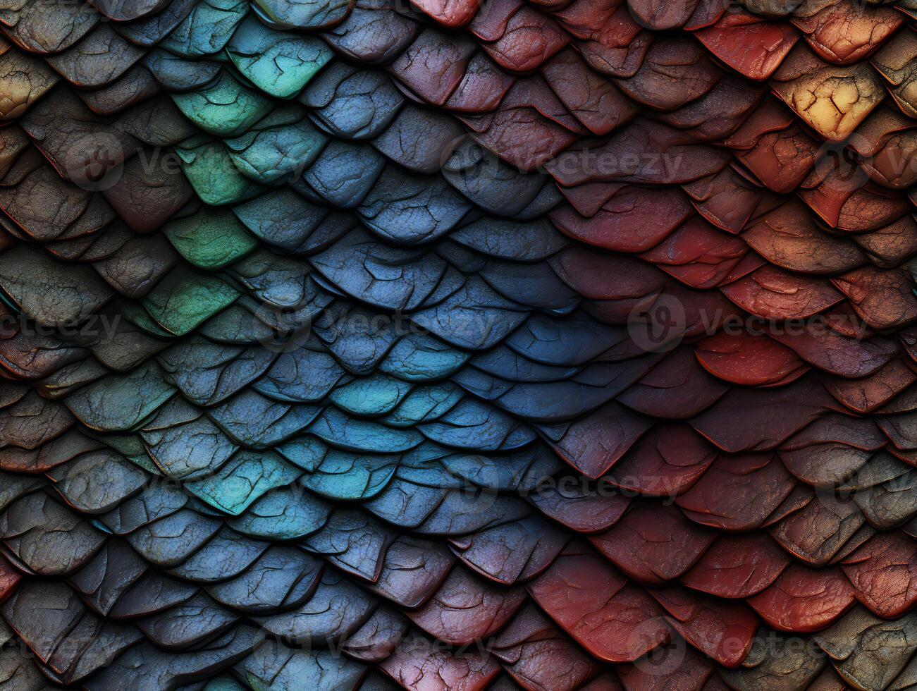 Snake skin with a smooth, glossy texture and a pattern of overlapping scales. photo