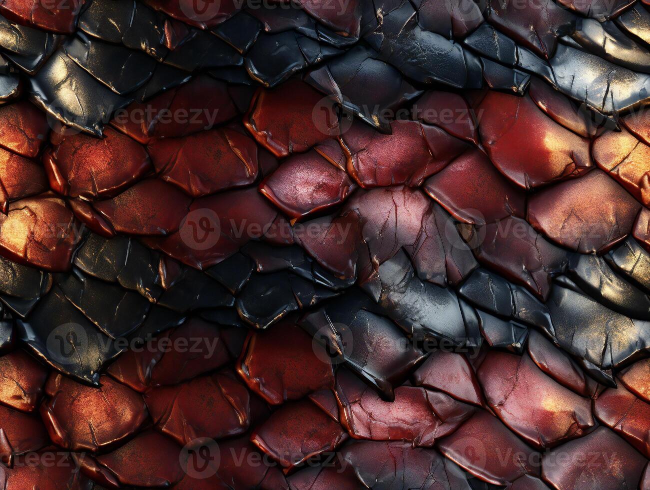 Snake skin with a smooth, glossy texture and a pattern of overlapping scales. photo