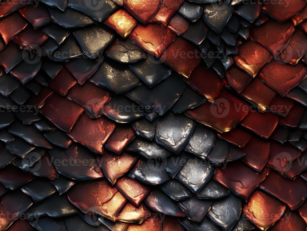 Snake skin with a smooth, glossy texture and a pattern of overlapping scales. photo