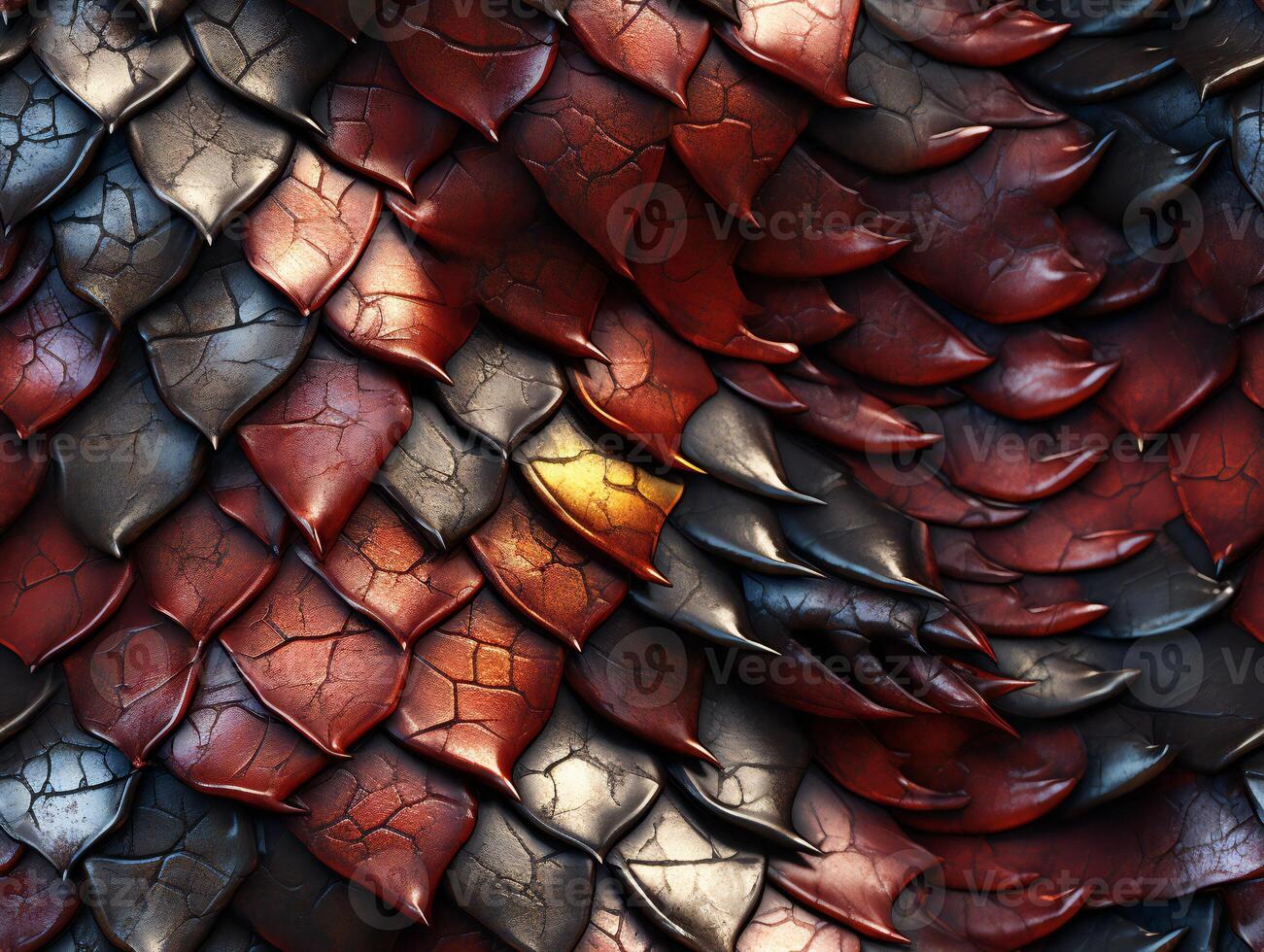 Snake skin with a smooth, glossy texture and a pattern of overlapping scales. photo