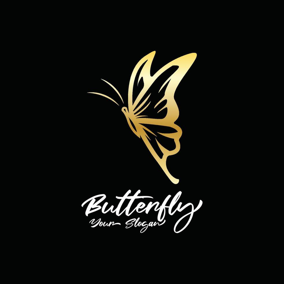Butterfly Logo, Animal Design With Beautiful Wings, Decorative Animals, Product Brands vector