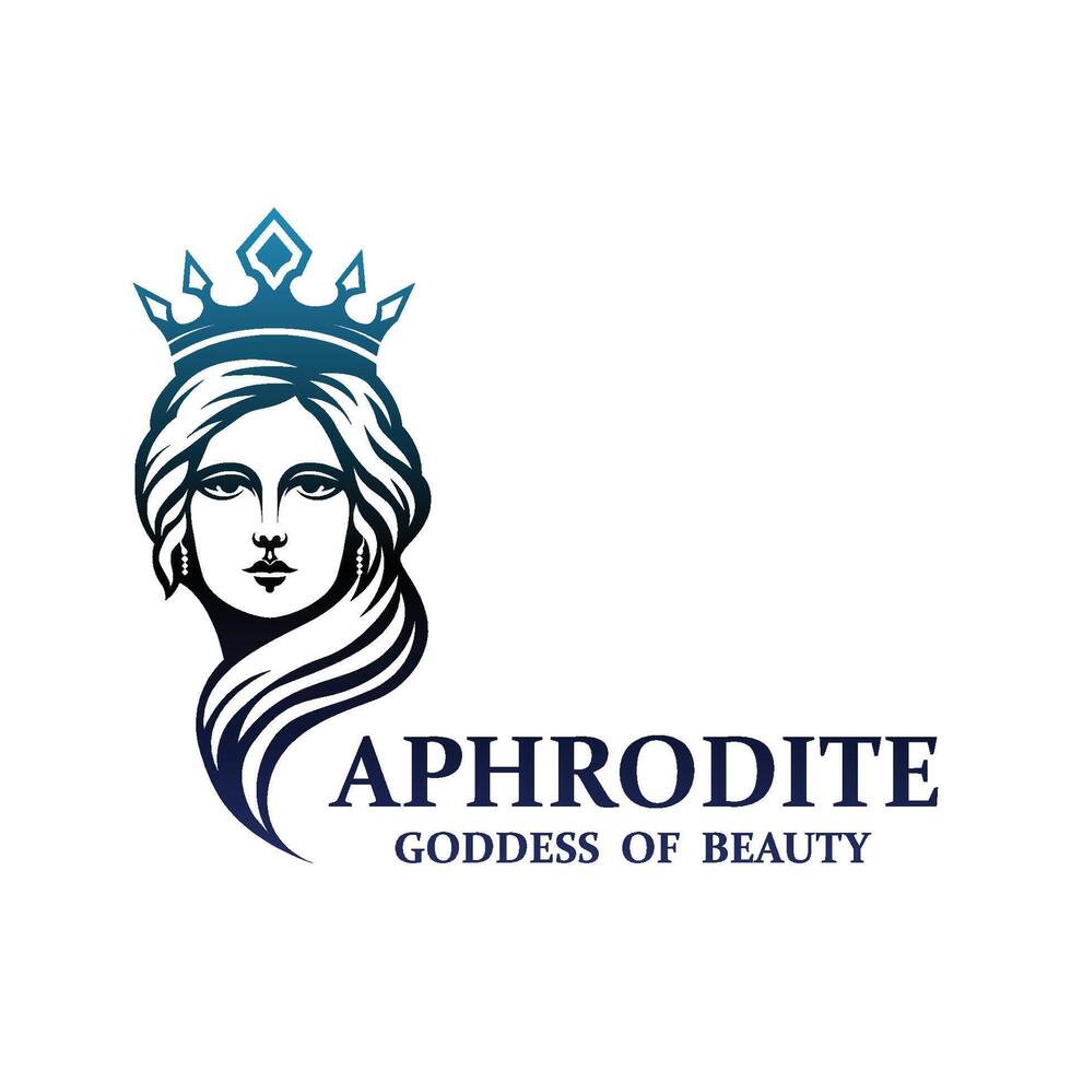 Ancient Greek Goddess of love and beauty Aphrodite icon logo design vector