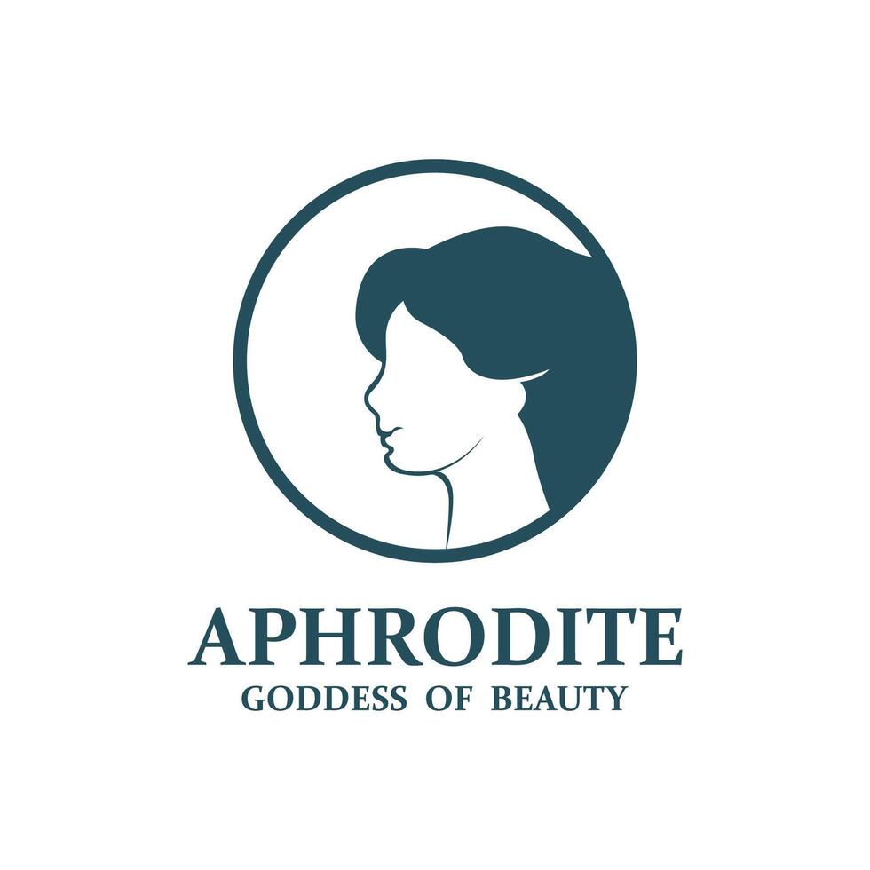 Ancient Greek Goddess of love and beauty Aphrodite icon logo design vector