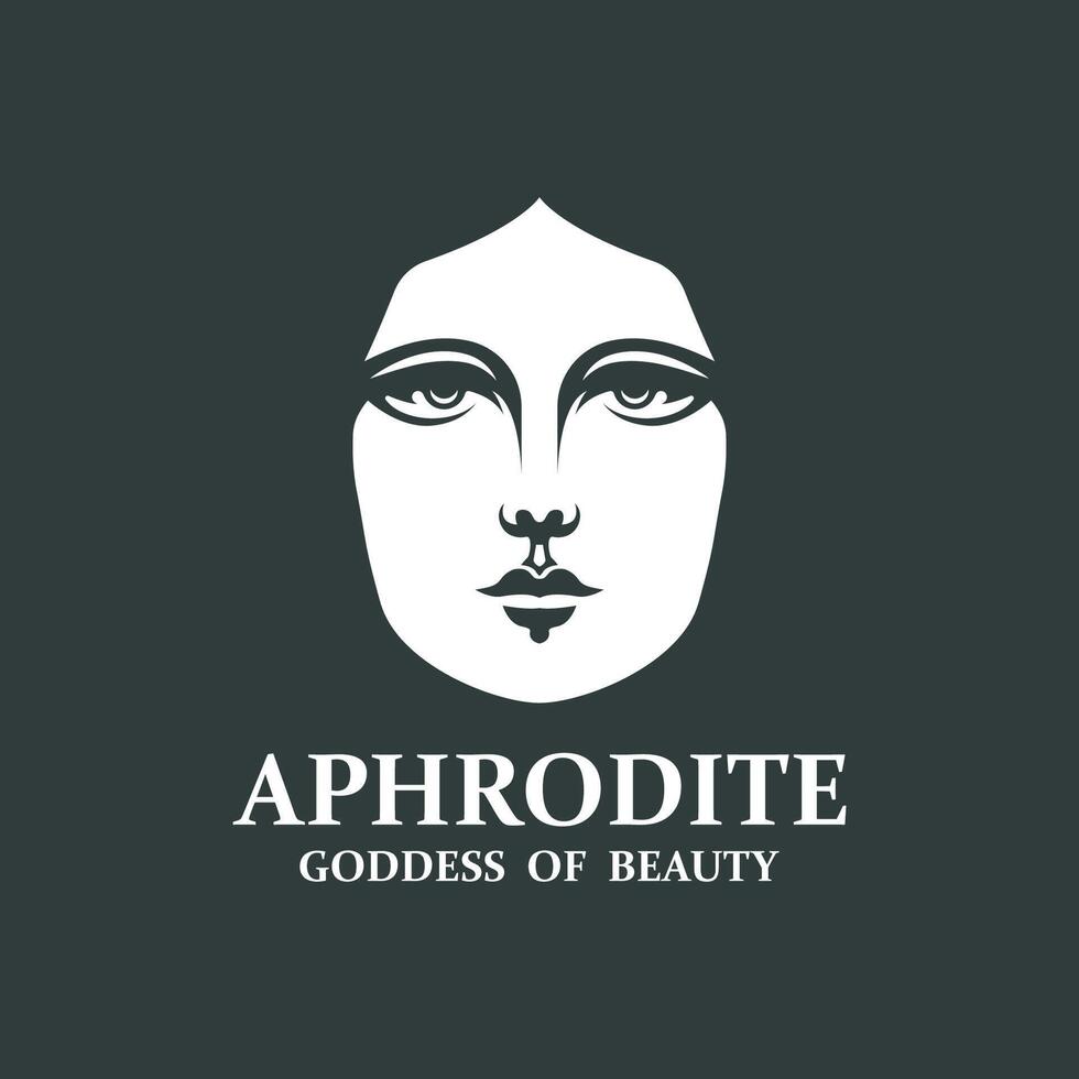 Ancient Greek Goddess of love and beauty Aphrodite icon logo design vector