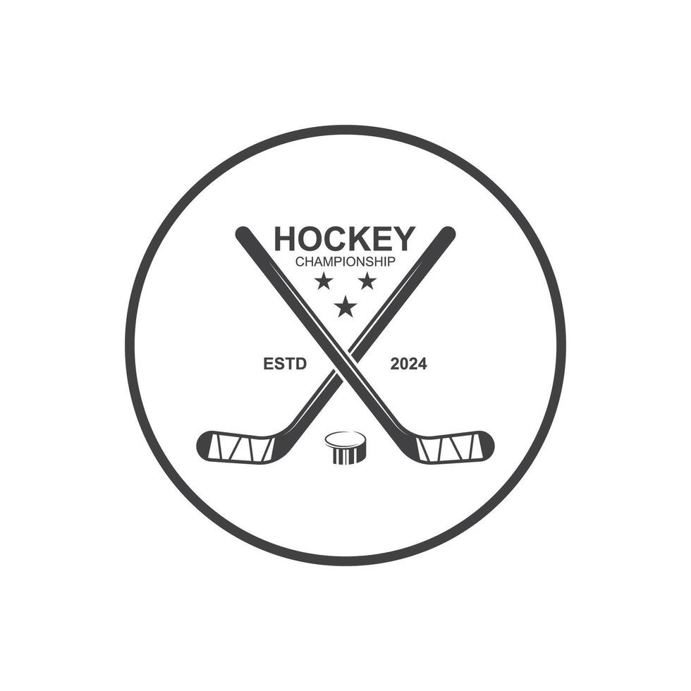 Ice Hockey logo, emblem, badges, labels and design elements vector