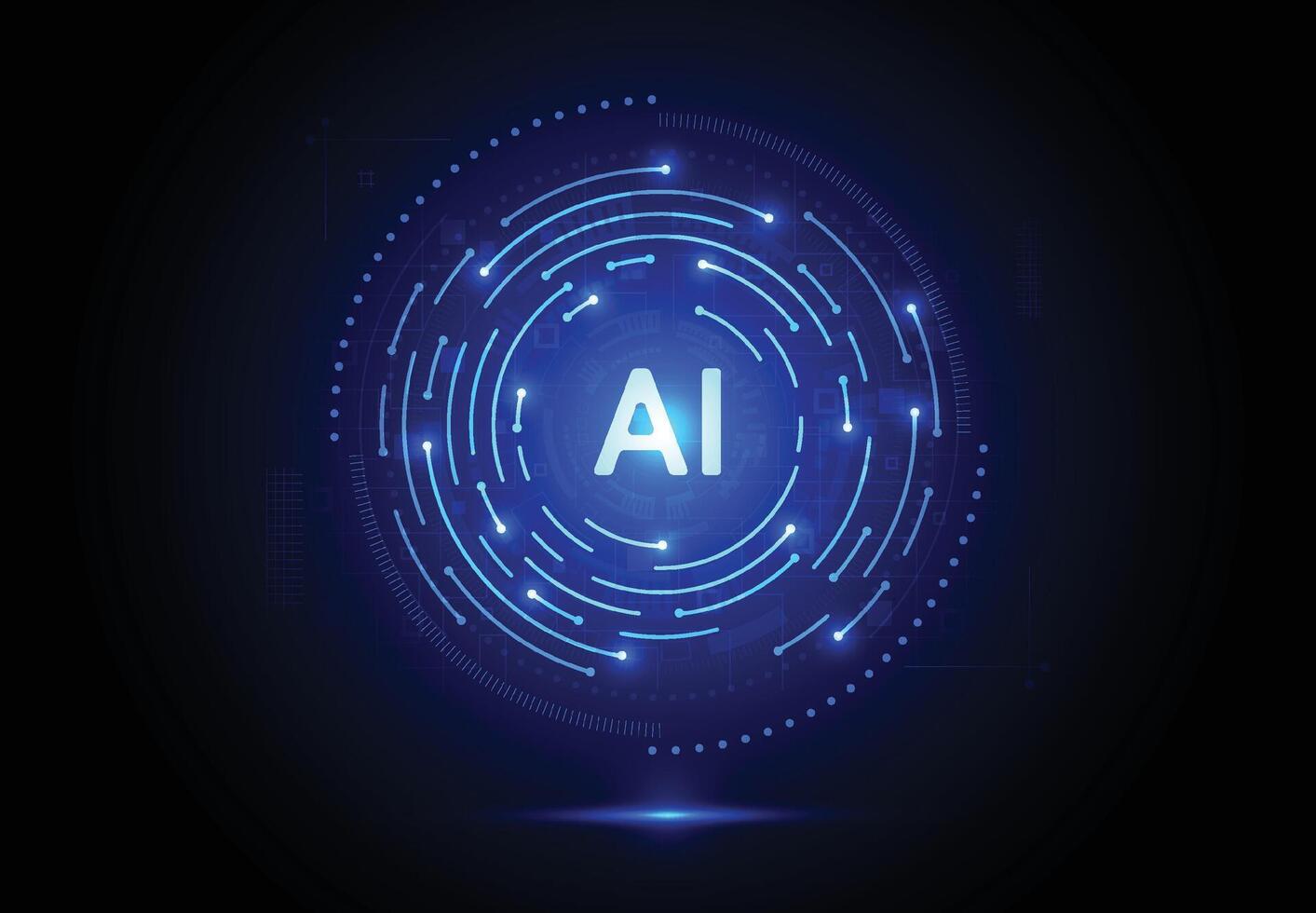 Artificial intelligence chipset on circuit board in futuristic concept technology artwork for web, banner, card, cover vector
