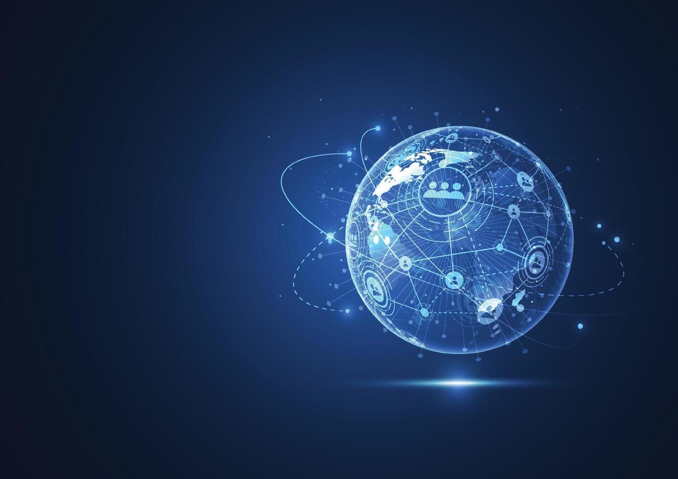 Global network connection. World map point and line composition concept of global business vector