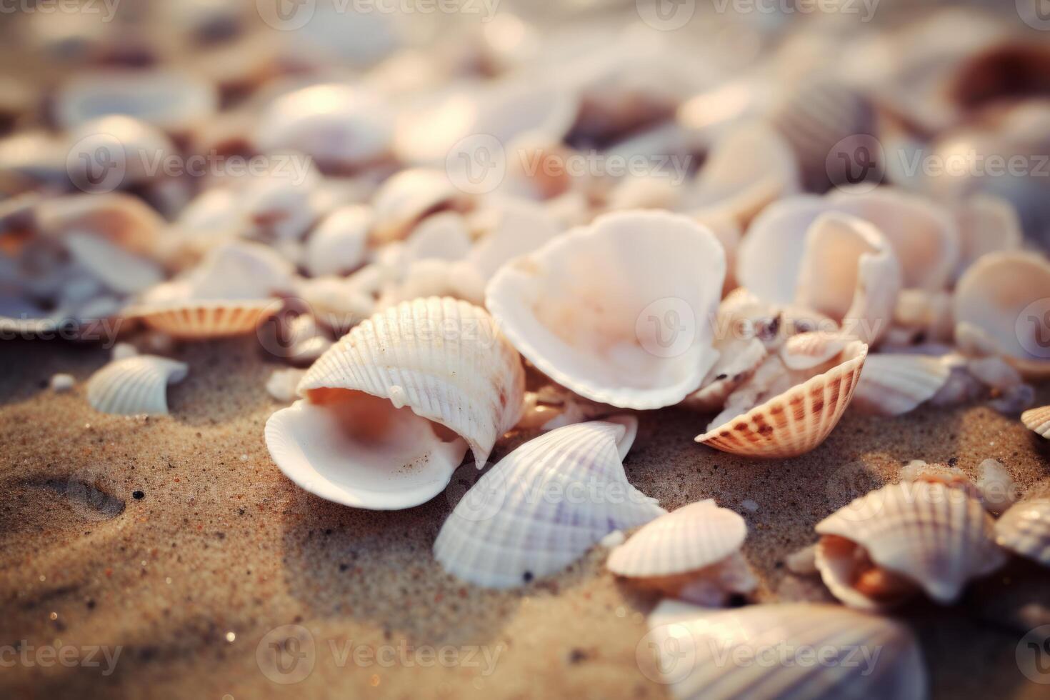 Seashells shells laying on white sand sea beach tropical sanded seashore sandy seacoast backdrop beauty calm tranquil ocean seaside environment summer day vacation travel exotic aqua photo