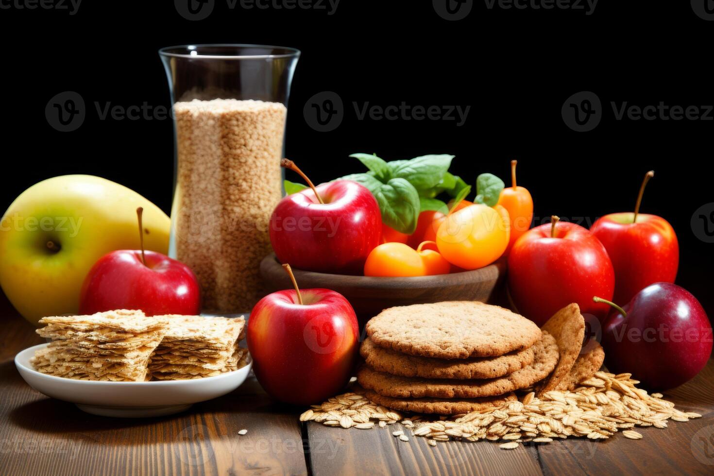 Healthy fruits vegetables on rustic wooden table fresh juicy ingredients health lifestyle vegetarian vegan natural diet eating nutrients nutrition protein rich kitchen lunch agriculture photo