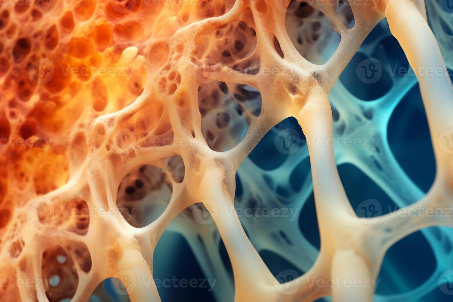 Bone tissue human skeleton under microscope cells structure medical science biology background texture magnification research structure health microbiology internal materials organs photo