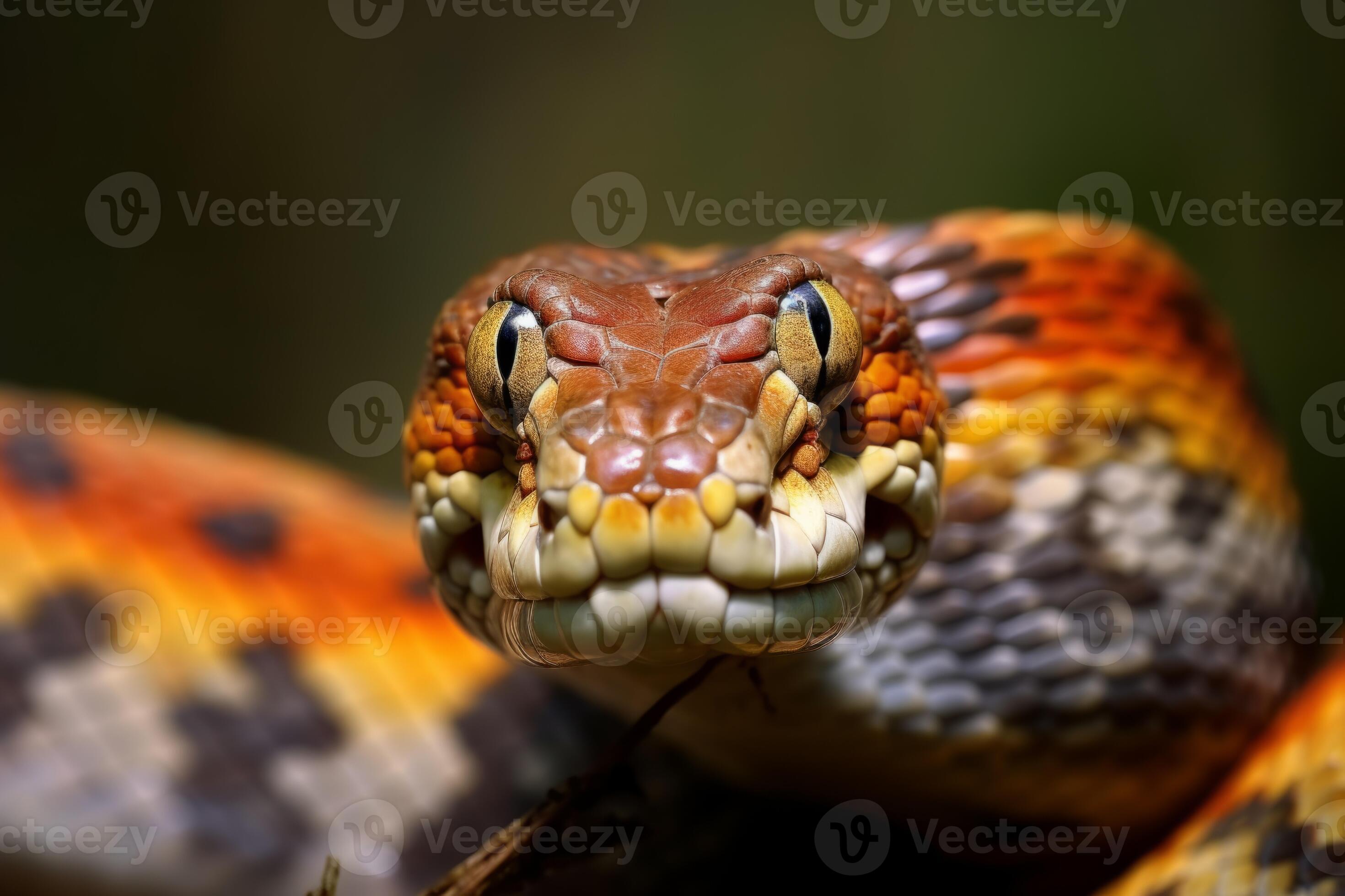 Colorful snake python cobra viper forest hiding waiting for prey ...