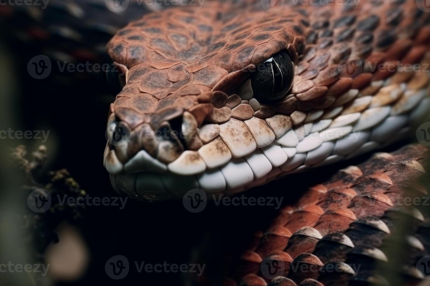 Colorful snake python cobra viper forest hiding waiting for prey rainforest jungle untouched nature predator venomous venom dangerous wildlife poisonous animal skin tail creepy african photo