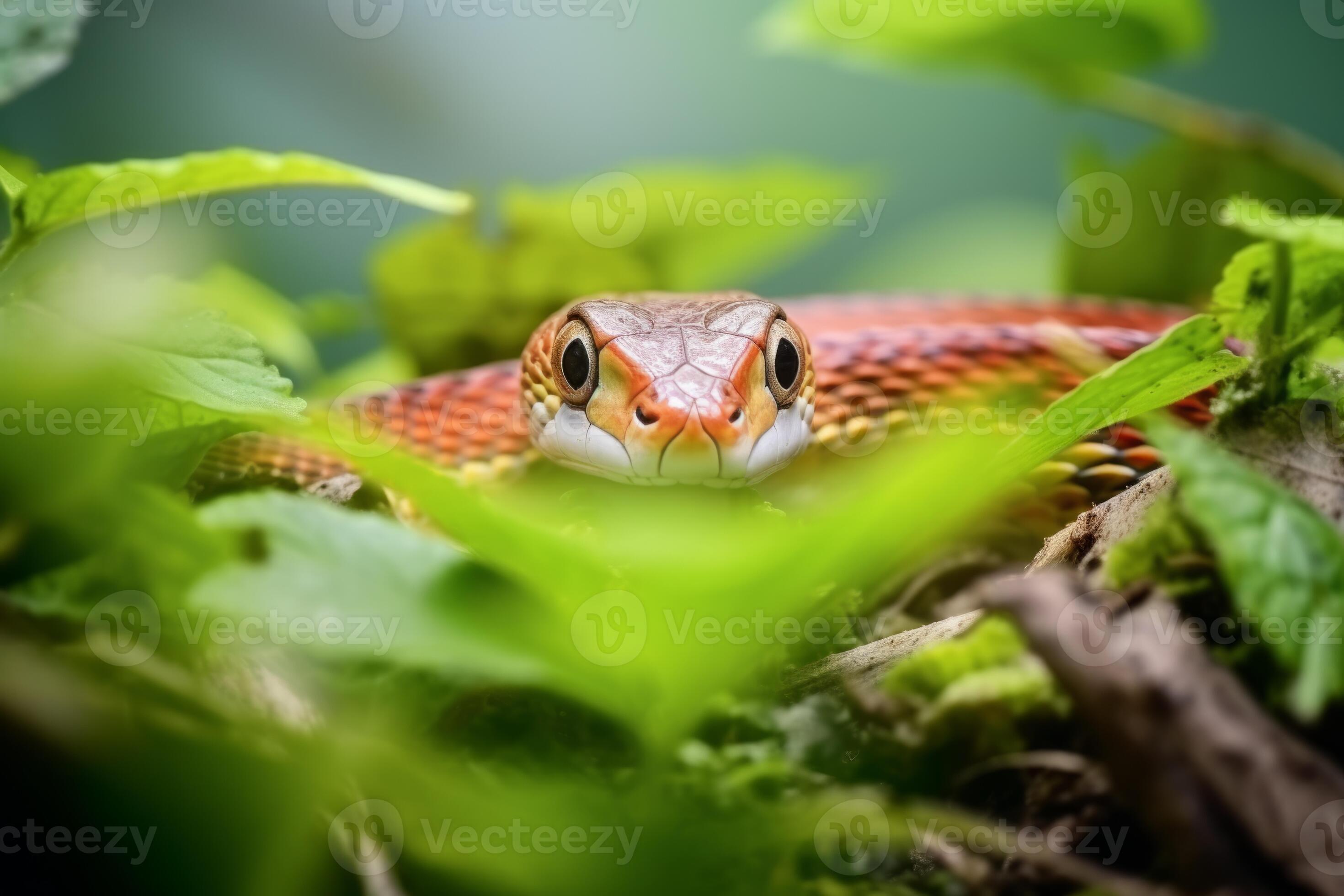 Colorful snake python cobra viper forest hiding waiting for prey ...