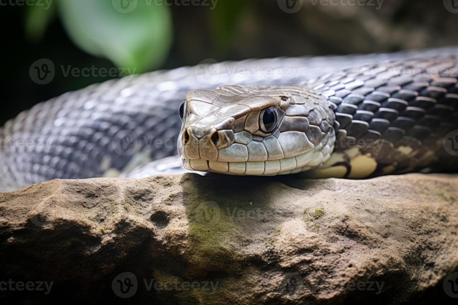 Colorful snake python cobra viper forest hiding waiting for prey rainforest jungle untouched nature predator venomous venom dangerous wildlife poisonous animal skin tail creepy african photo