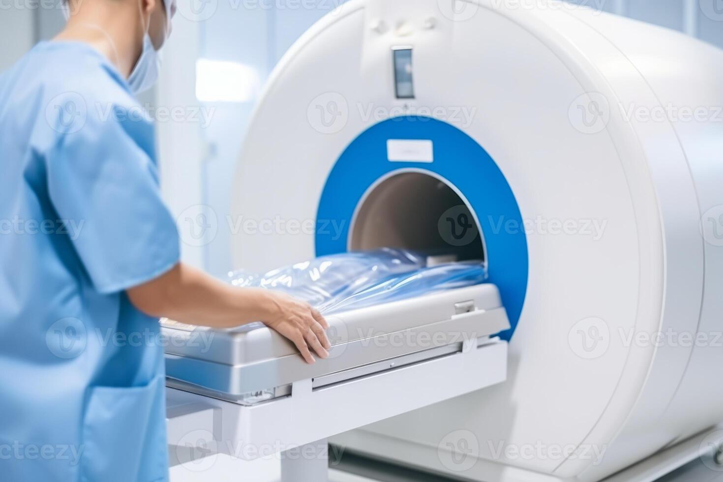 Patient under MRI brain scan computer tomography medical photo x-ray scanner science neurons neurology laboratory image cancer cure health healthcare medicine oncology disease analysis