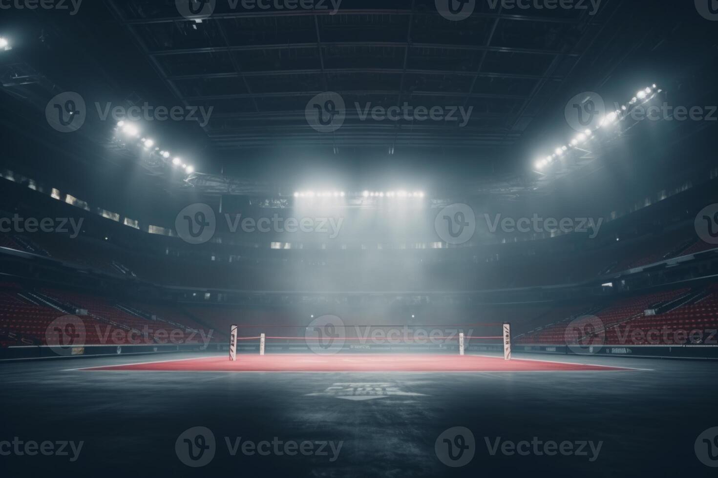 Epic professional boxing arena box ring sport empty background competition professional fight game spotlight stage fight match indoor tournament action platform for athletes engagement photo