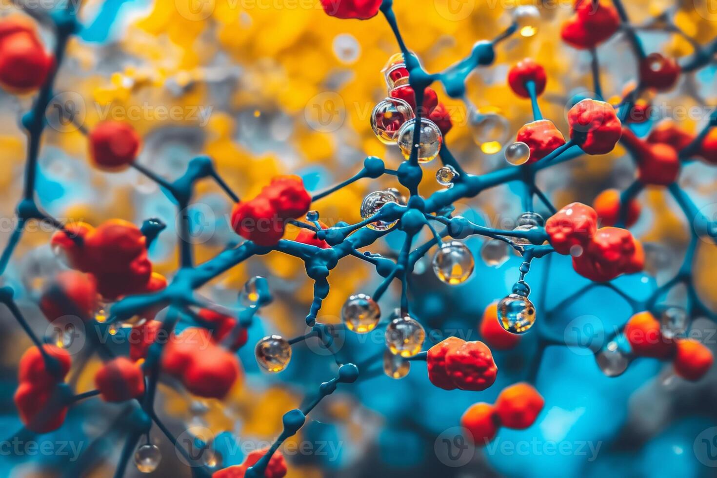 Water molecule hydrogen oxygen atoms molecules magnification microscope atom particles bonds chemistry technology molecular physics research micro innovation structure spheres colorful photo