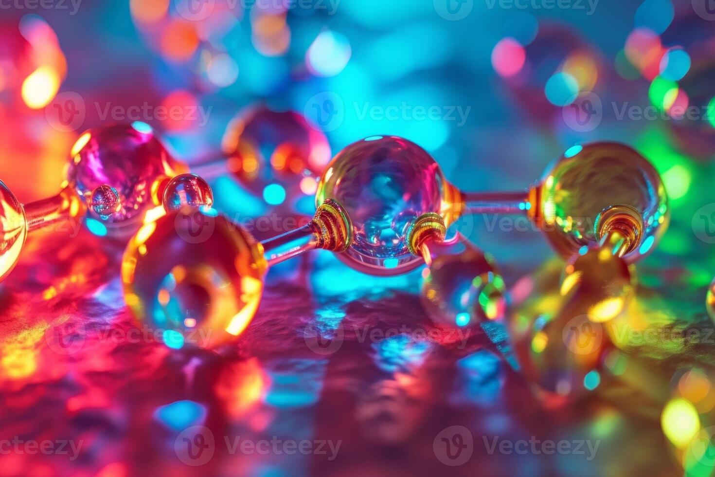 Water molecule hydrogen oxygen atoms molecules magnification microscope atom particles bonds chemistry technology molecular physics research micro innovation structure spheres colorful photo