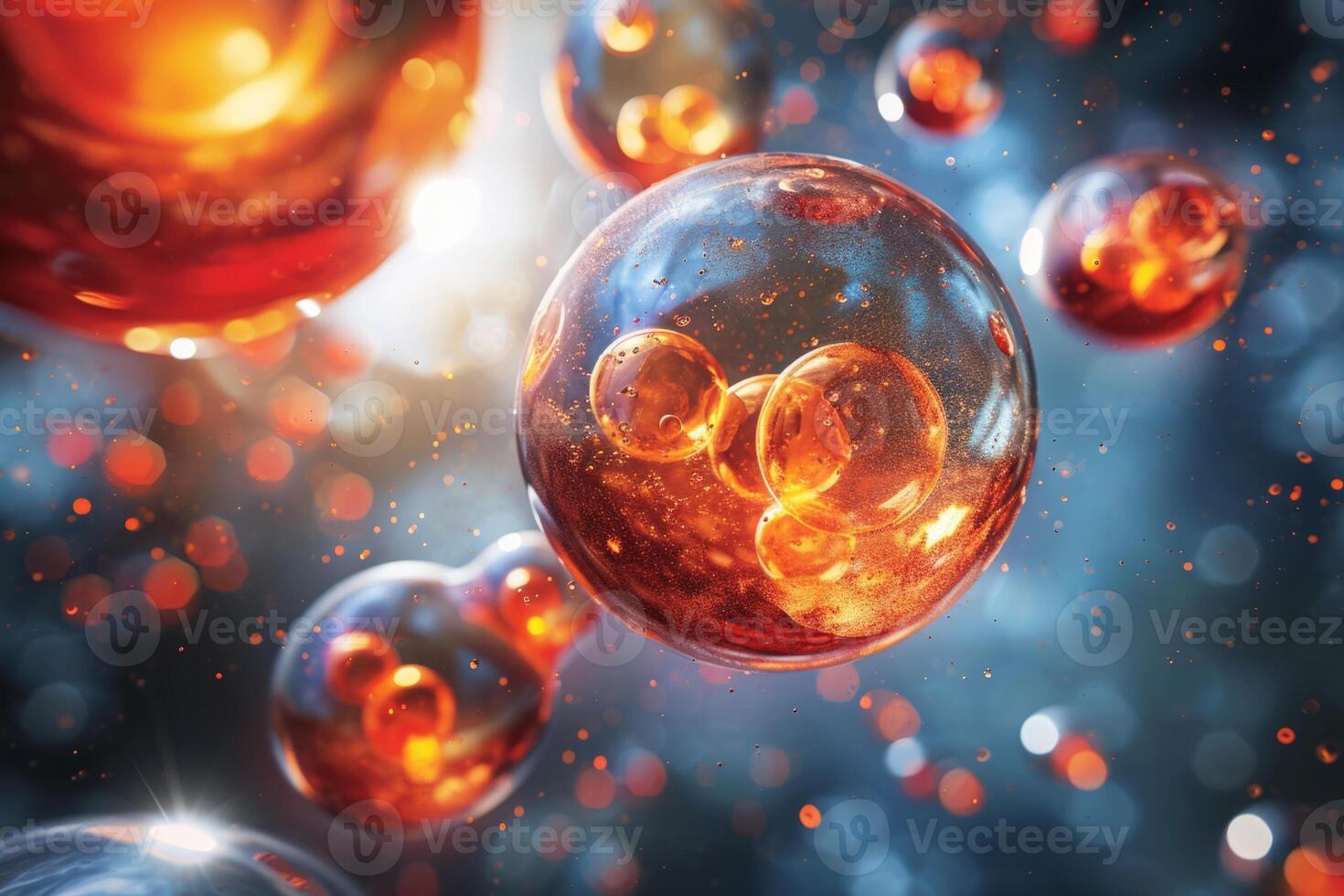 Water molecule hydrogen oxygen atoms molecules magnification microscope atom particles bonds chemistry technology molecular physics research micro innovation structure spheres colorful photo