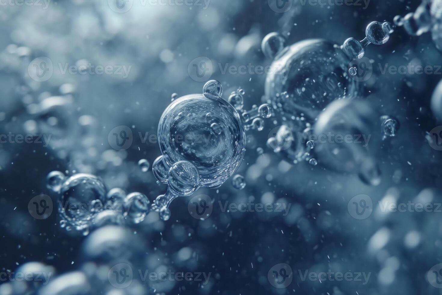 Water molecule hydrogen oxygen atoms molecules magnification microscope atom particles bonds chemistry technology molecular physics research micro innovation structure spheres colorful photo