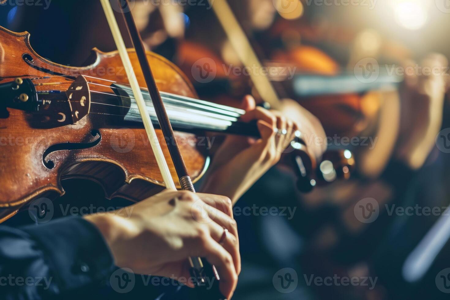 Talented musician playing violin cello in orchestra concert theatre opera musical talent skill classical music artistic performance string instrument intelligent person clear sound live photo